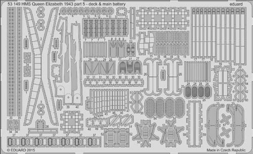 Eduard 53149 1:350 H.M.S. Queen Elizabeth 1943 pt 5 - deck & main batteries