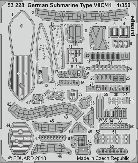 Eduard 53228 1:350 German Submarine Type VIIC/41