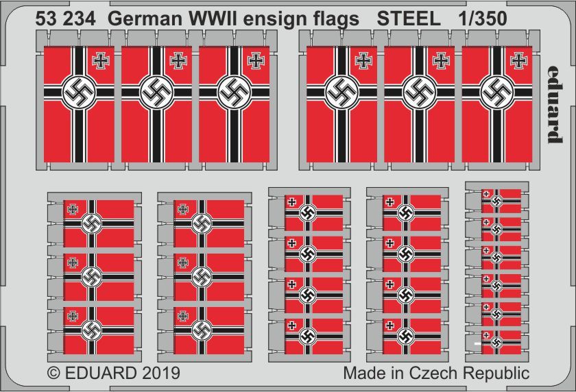 Eduard 53234 1:350 German WWII ensign flags STEEL