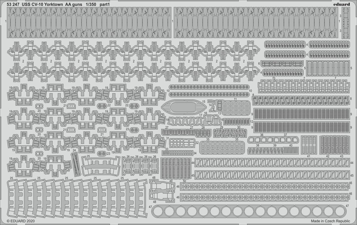 Eduard 53247 1:350 USS Yorktown 1944 CV-10 AA guns