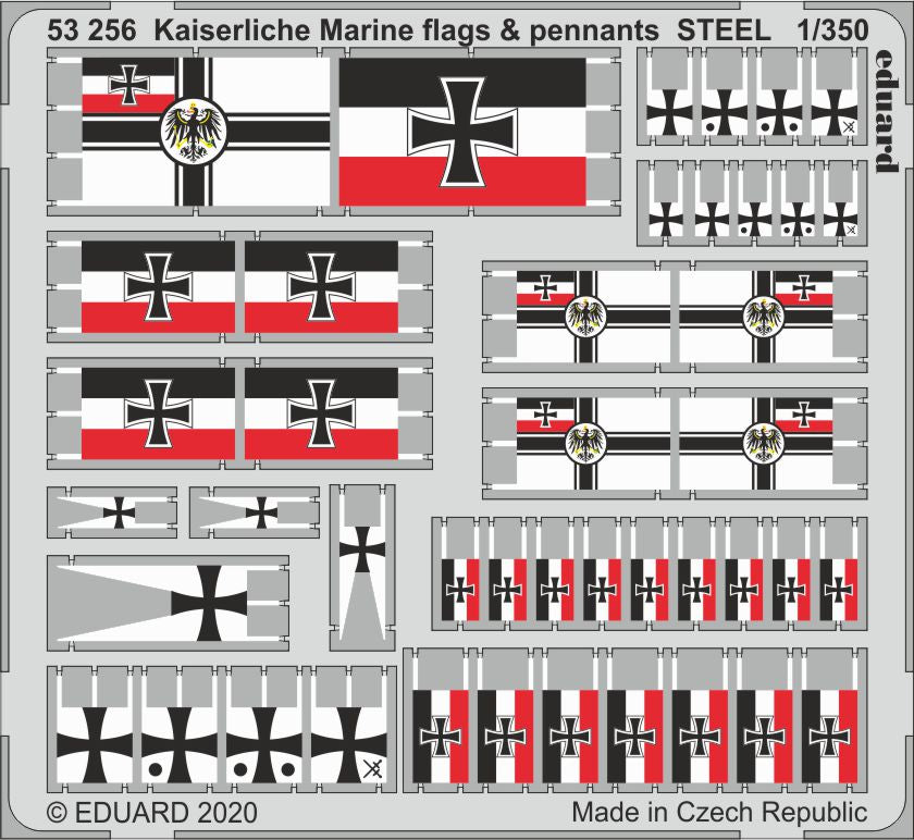 Eduard 53256 1:350 Kaiserlische Marine flags & pennants STEEL