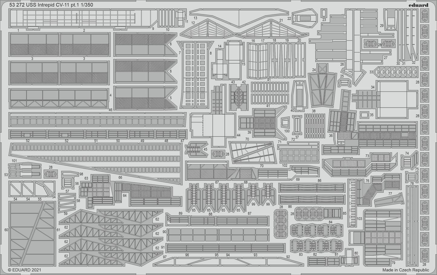 Eduard 53272 1:350 USS Intrepid CV-11 pt.1