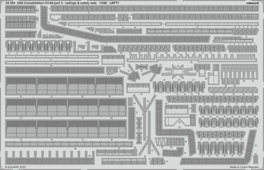 Eduard 53283 1:350 USS Constellation CV-64 part 3 - railings & safety nets