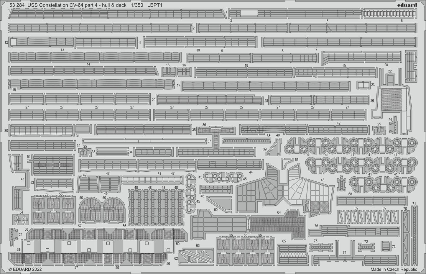 Eduard 53284 1:350 USS Constellation CV-64 part 4 - hull & deck