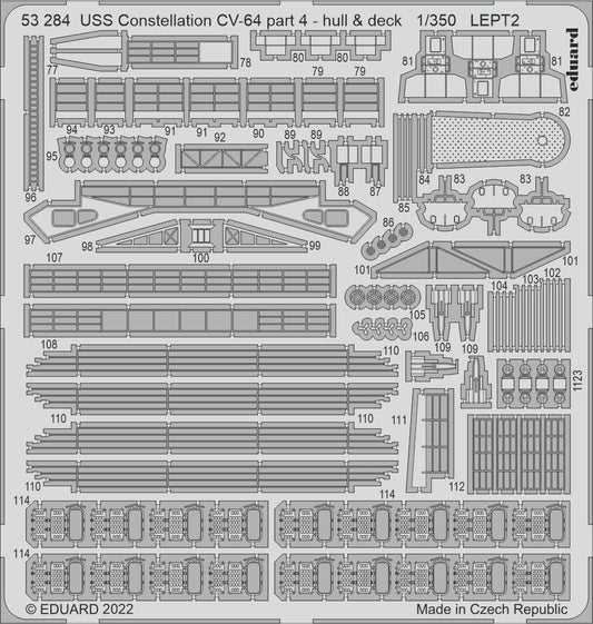 Eduard 53284 1:350 USS Constellation CV-64 part 4 - hull & deck