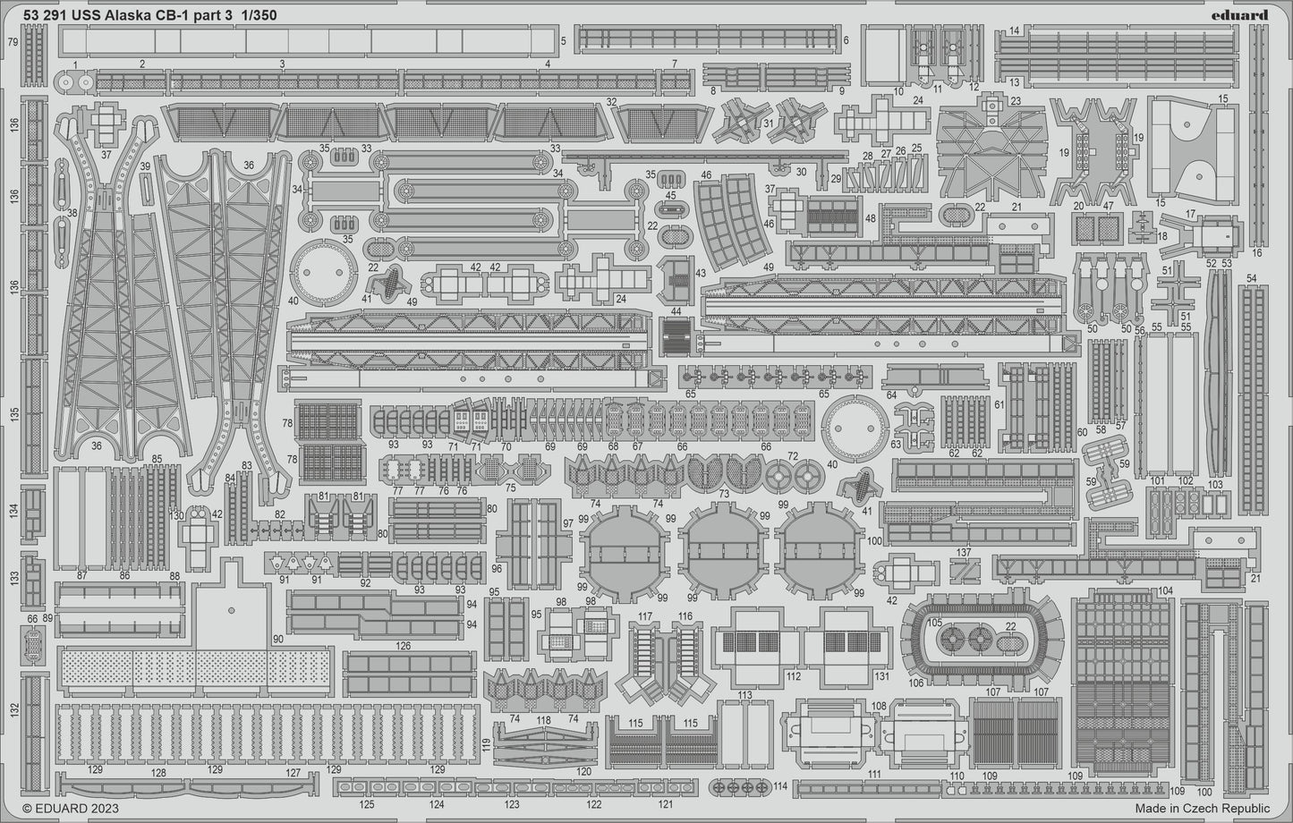 Eduard 53291 1:350 USS Alaska CB-1 part 3