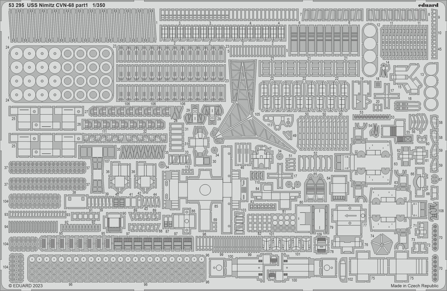 Eduard 53295 1:350 USS Nimitz CVN-68 part 1 to be used with Trumpeter