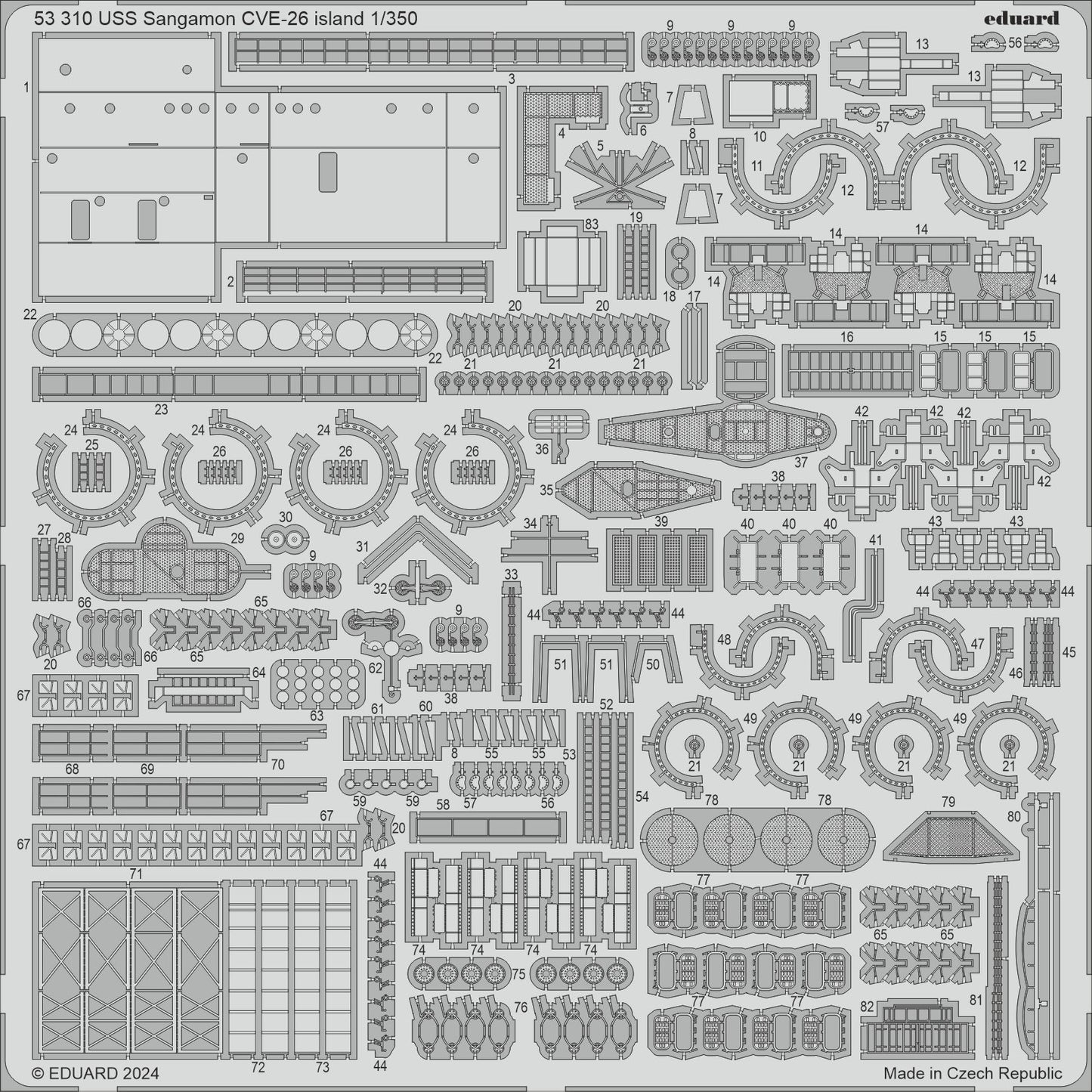 Eduard 53310 1:350 USS Sangamon CVE-26 island