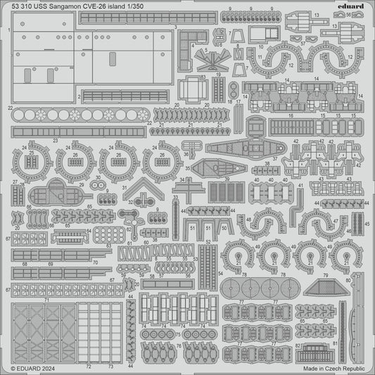 Eduard 53310 1:350 USS Sangamon CVE-26 island