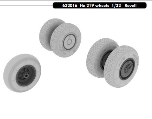 Eduard Brassin 632016 1:32 Heinkel He-219A-7 'Uhu' wheels with weighted tyre effect