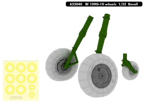 Eduard Brassin 632040 1:32 Messerschmitt Bf-109G-10 wheels with weighted tyre effect