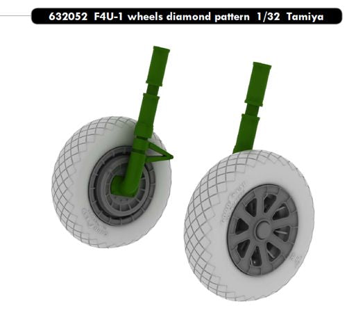 Eduard Brassin 632052 1:32 Vought F4U-1 Corsair Bird Cage wheels with weighted tyre effect diamond pattern