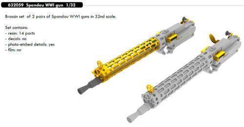 Eduard Brassin 632059 1:32 Spandau WWI gun