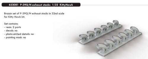 Eduard Brassin 632081 1:32 Bell P-39Q/N Airacobra exhaust stacks