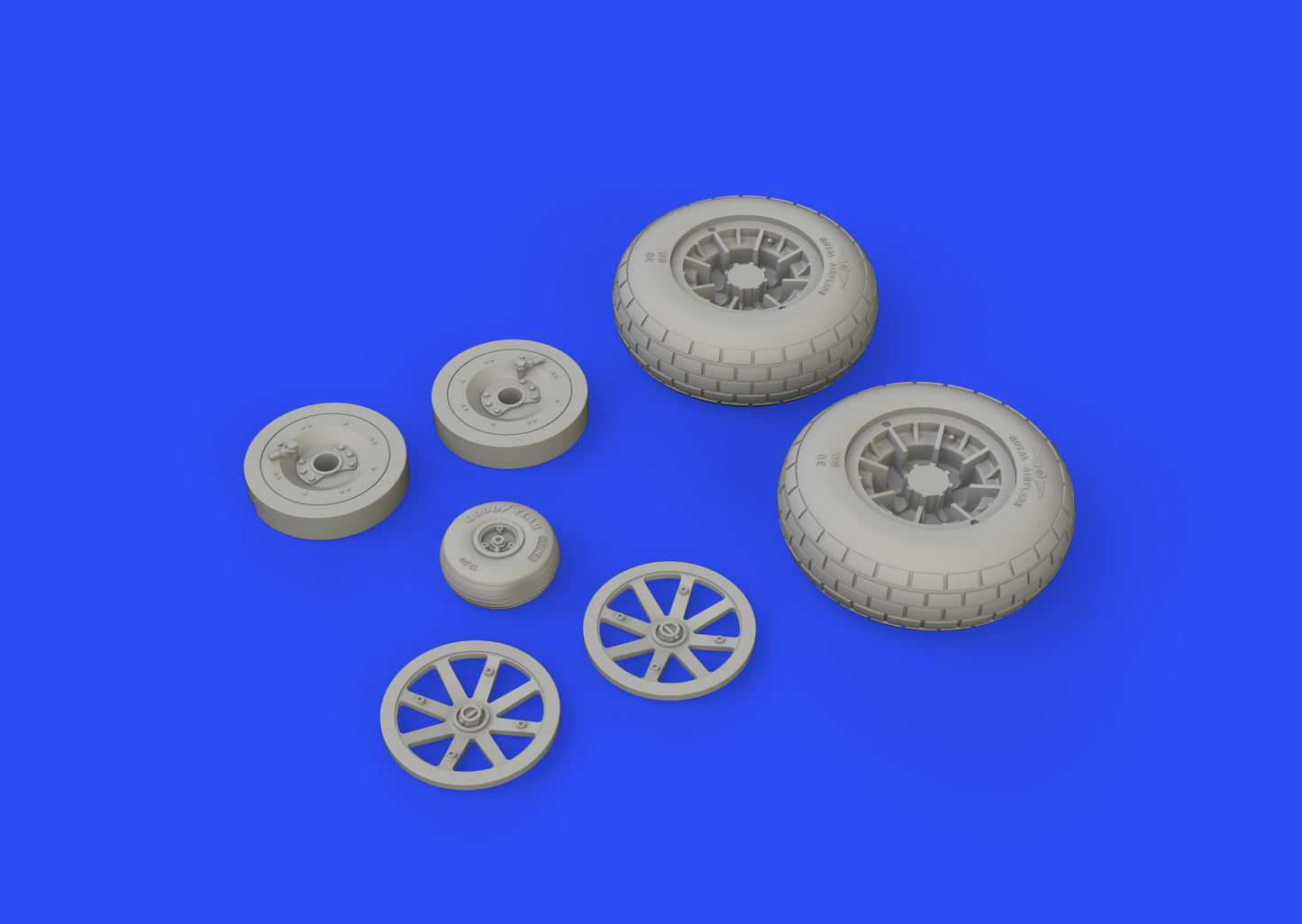 Eduard Brassin 632143 1:32 Curtiss P-40N Warhawk wheels with weighted tyre effect
