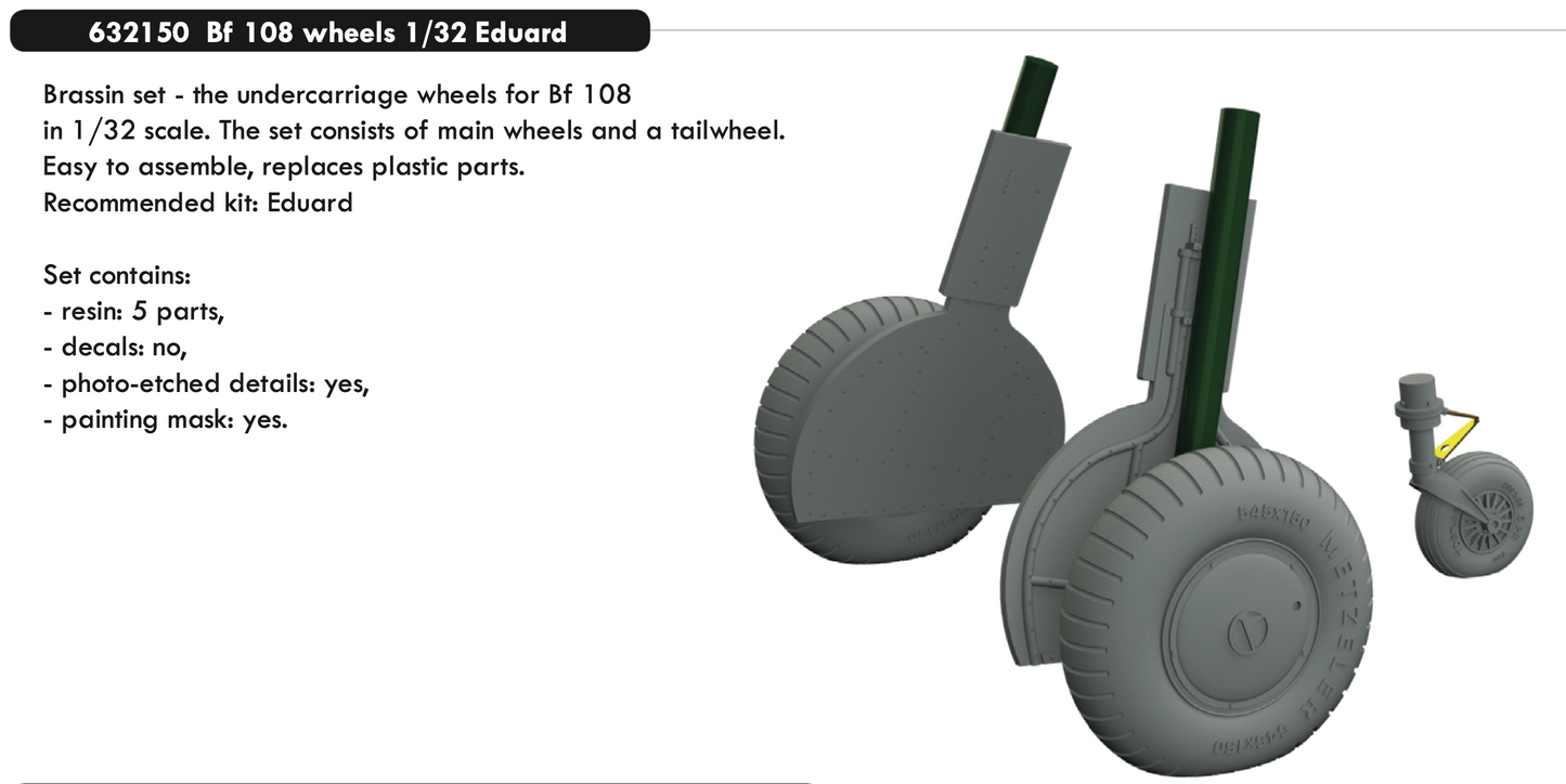 Eduard Brassin 632150 1:32 Bf 108 wheels