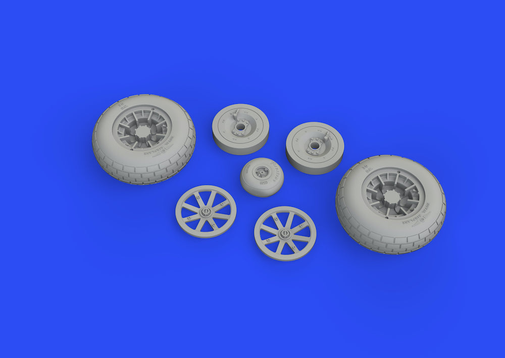 Eduard Brassin 632160 1:32 Curtiss P-40E wheels with weighted tyre effect