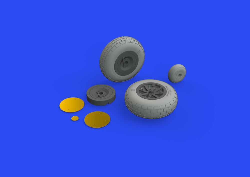 Eduard Brassin 632160 1:32 Curtiss P-40E wheels with weighted tyre effect