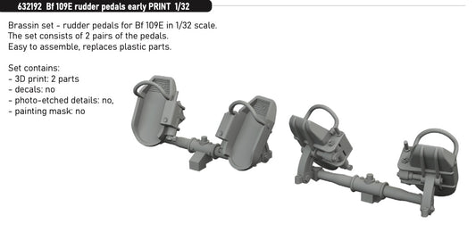 Eduard Brassin 632192 1:32 Messerschmitt Bf-109E rudder pedals early