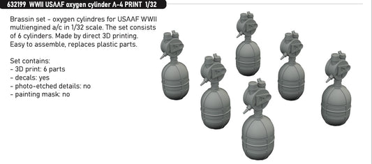 Eduard Brassin 632199 1:32 WWII USAAF oxygen cylinder A-4 PRINT