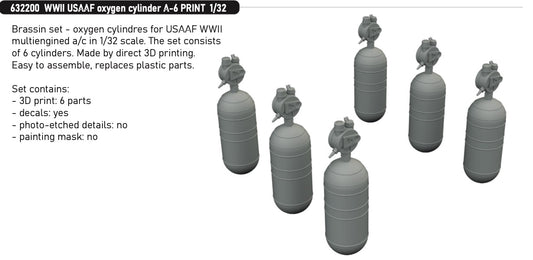 Eduard Brassin 632200 1:32 WWII USAAF oxygen cylinder A-6 PRINT