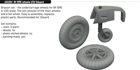 Eduard Brassin 632202 1:32 Messerschmitt Bf-109E wheels