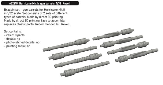 Eduard Brassin 632210 1:32 Hawker Hurricane Mk.IIc gun barrels