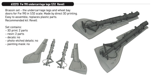 Eduard Brassin 632213 1:32 Focke-Wulf Fw-190A-8/Fw-190F-8 undercarriage legs and doors