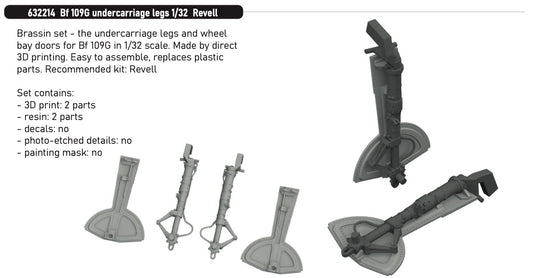 Eduard Brassin 632214 1:32 Messerschmitt Bf-109G undercarriage legs and undercarriage doors