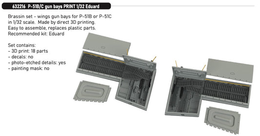 Eduard Brassin 632216 1:32 North-American P-51B/P-51C Gun Bays PRINT