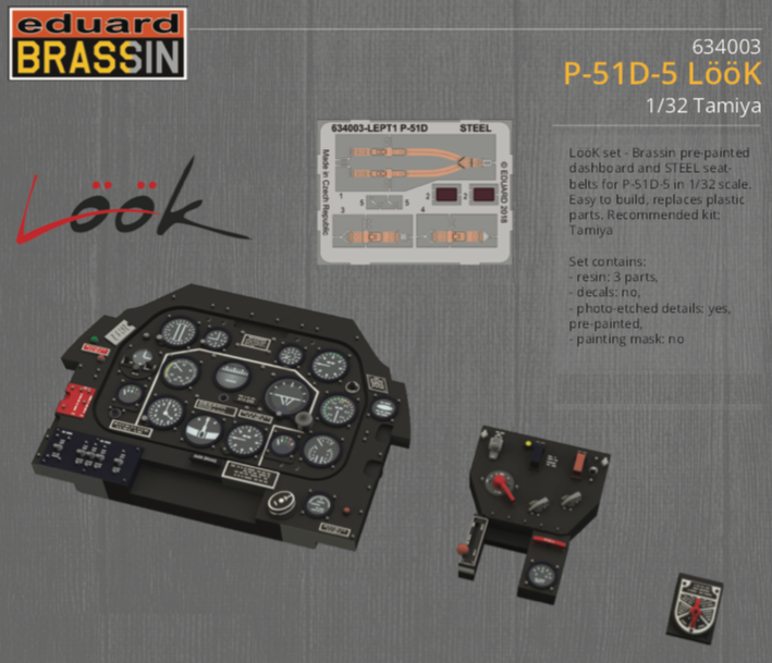 Eduard Brassin 634003 1:32 P-51D-5 Mustang LooK set to be used with Tamiya