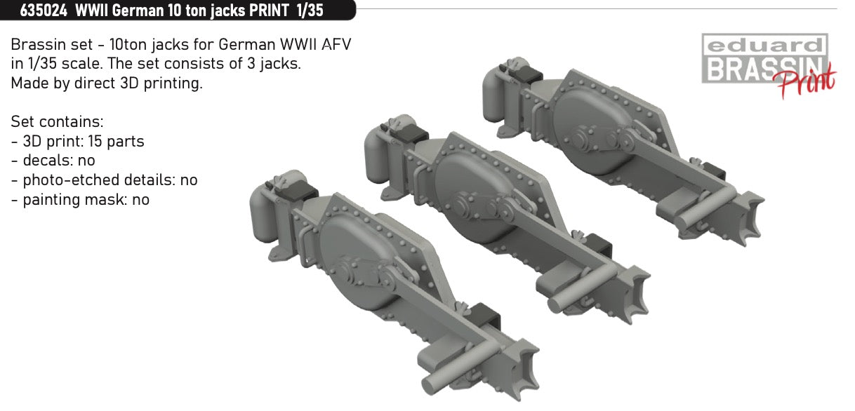 Eduard Brassin 635024 1:35 WWII German 10 ton jacks