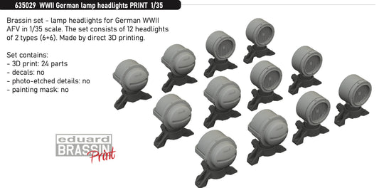 Eduard Brassin 635029 1:35 WWII German lamp headlights 3D-printed