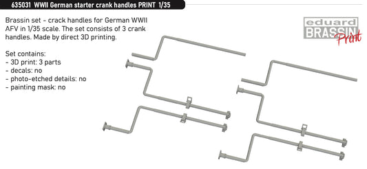 Eduard Brassin 635031 1:35 WWII German starter crank handles