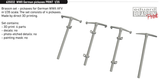 Eduard Brassin 635032 1:35 WWII German pick axes 3D-printed 1/35