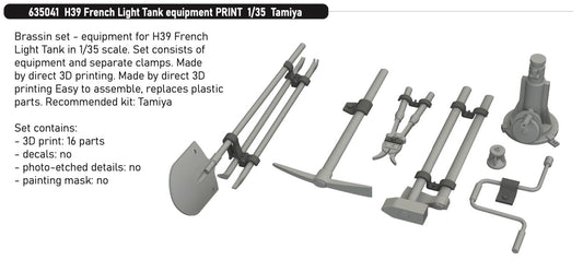 Eduard Brassin 635041 1:35 French H39 Light Tank equipment