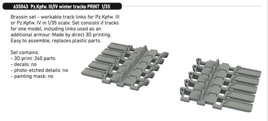 Eduard Brassin 635043 1:35 Pz.Kpfw.III/Pz.Kpfw.IV Winter Tracks PRINT