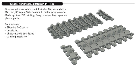 Eduard Brassin 635044 1:35 Merkava Mk.I/Mk.II Tracks PRINT
