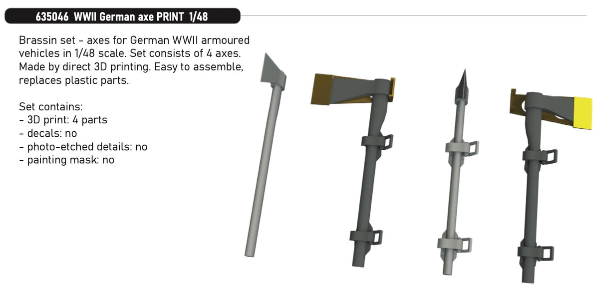 Eduard Brassin 635046 1:35 WWII German Axe PRINT