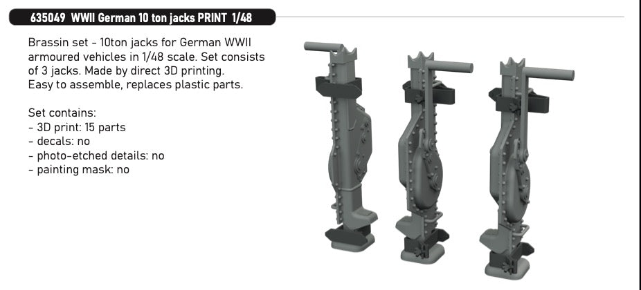 Eduard Brassin 635049 1:35 WWII German 10 ton jacks 3D-printed