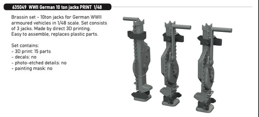 Eduard Brassin 635049 1:35 WWII German 10 ton jacks 3D-printed