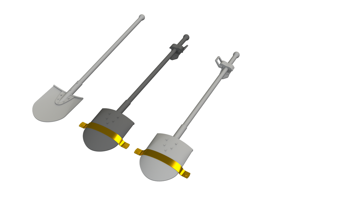 Eduard Brassin 635050 1:35 3 x WWII German shovels 3D-printed