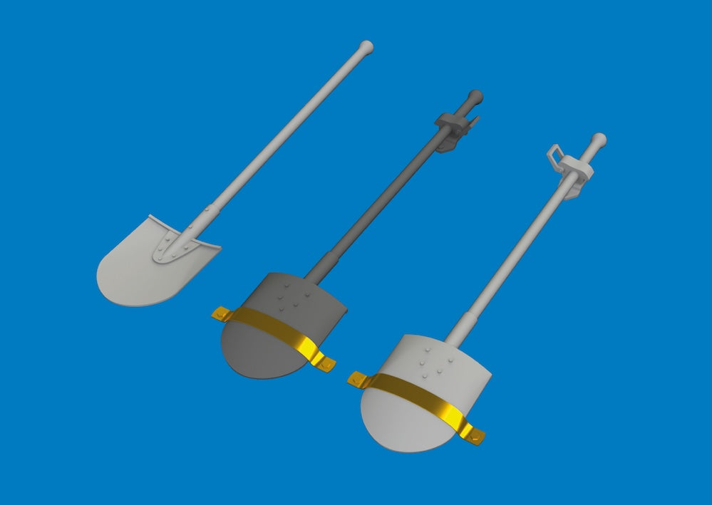 Eduard Brassin 635050 1:35 3 x WWII German shovels 3D-printed