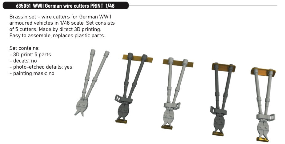 Eduard Brassin 635051 1:35 WWII German wire /cable cutters 3D-printed