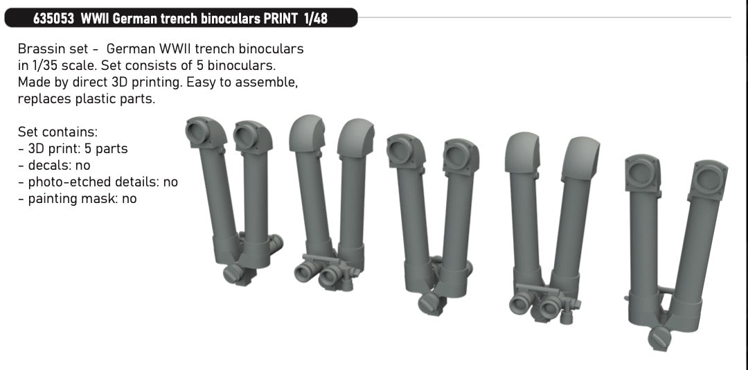 Eduard Brassin 635053 1:48 WWII German Trench Binoculars PRINT