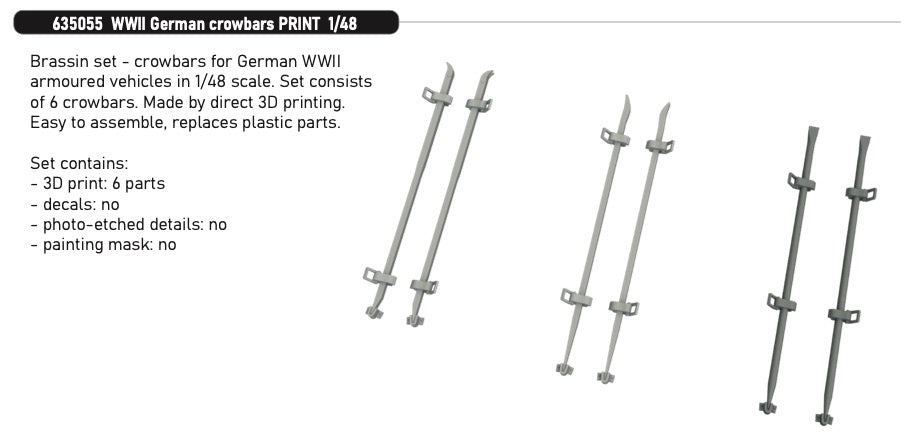 Eduard Brassin 635055 1:35 WWII German crowbars 3D-printed