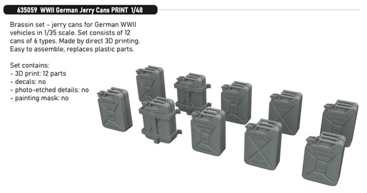 Eduard Brassin 635059 1:48 WWII German Jerry Cans PRINT