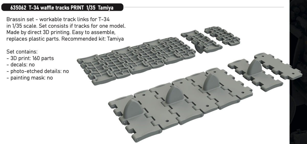 Eduard Brassin 635062 1:35 Russian T-34 Waffle Tracks PRINT