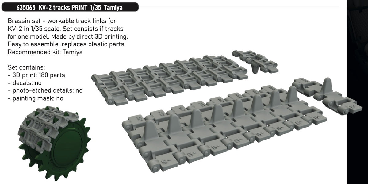 Eduard Brassin 635065 1:35 Russian KV-2 Tracks PRINT