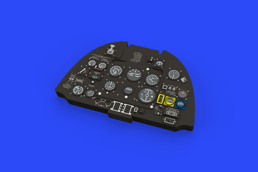 Eduard Brassin 644018 1:48 Supermarine Spitfire Mk.XIV LooK set of Brassin pre-painted instrument panel and seatbelt